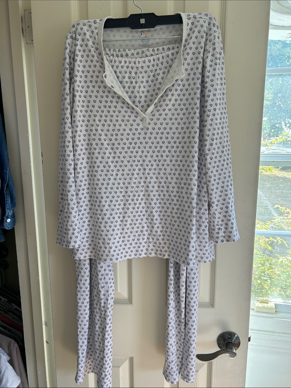 Roller Rabbit White Pajama Pants with Lavender Heart Print